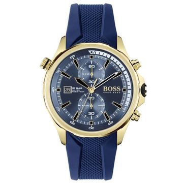 Hugo Boss Men’s Quartz Blue Silicone Strap Blue Dial 46mm Watch 1513822